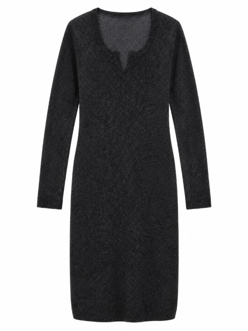 Community Charcoal Ribbed Knit Dress - S